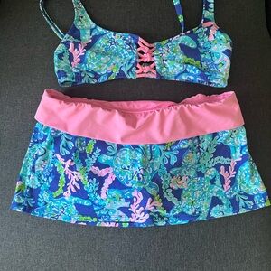 Lilly Pulitzer Blue and Pink Bikini Set